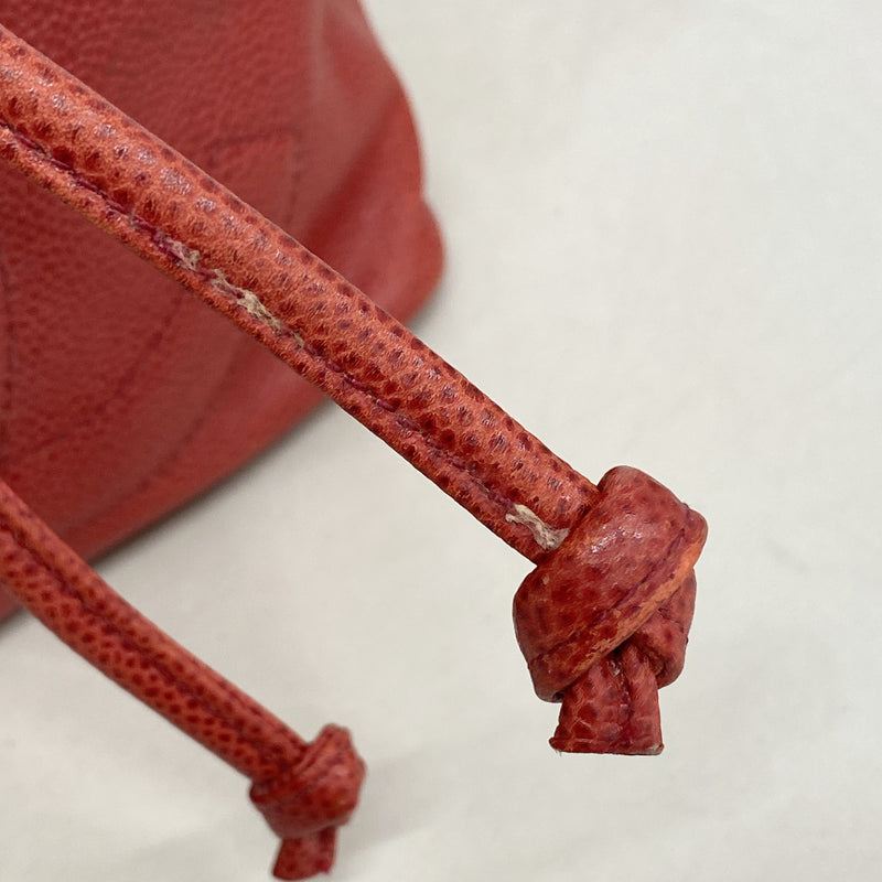 【6kd5011】シャネル ショルダーバッグ チェーンショルダー キャビアスキン レッド ゴールド金具【中古】レディース