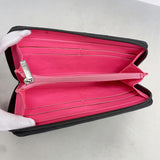 【6kd5012】シャネル 長財布 カンボン ラムスキン ブラック シルバー金具【中古】レディース
