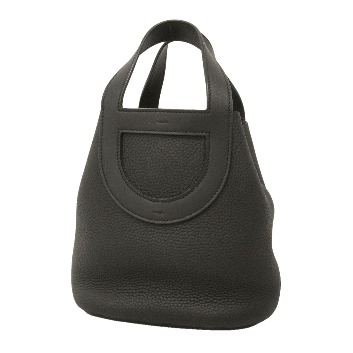 【6kd5015】エルメス ハンドバッグ インザループ18 トリヨンクレマンス ブラック シルバー金具 B刻印【中古】レディース