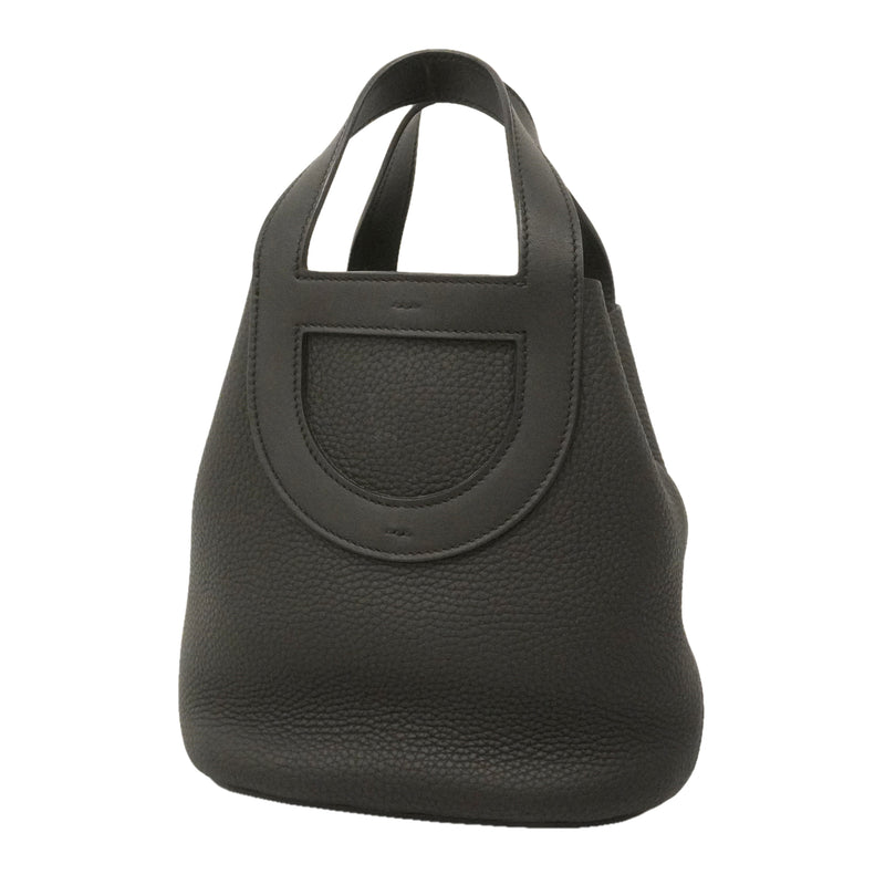 【6kd5015】エルメス ハンドバッグ インザループ18 トリヨンクレマンス ブラック シルバー金具 B刻印【中古】レディース