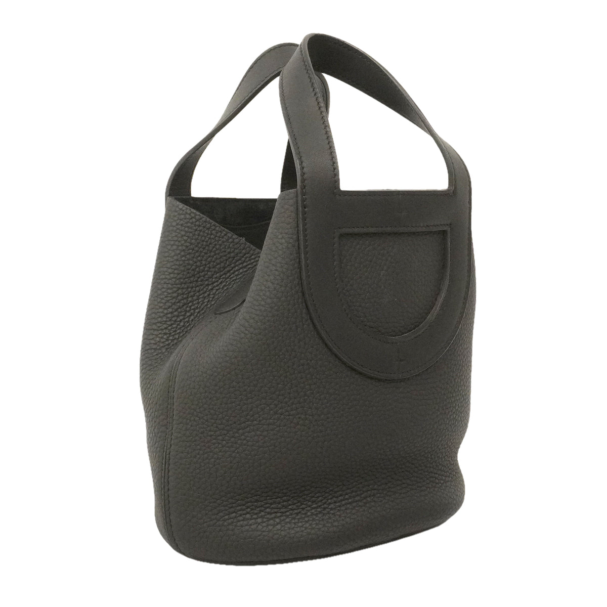 【6kd5015】エルメス ハンドバッグ インザループ18 トリヨンクレマンス ブラック シルバー金具 B刻印【中古】レディース