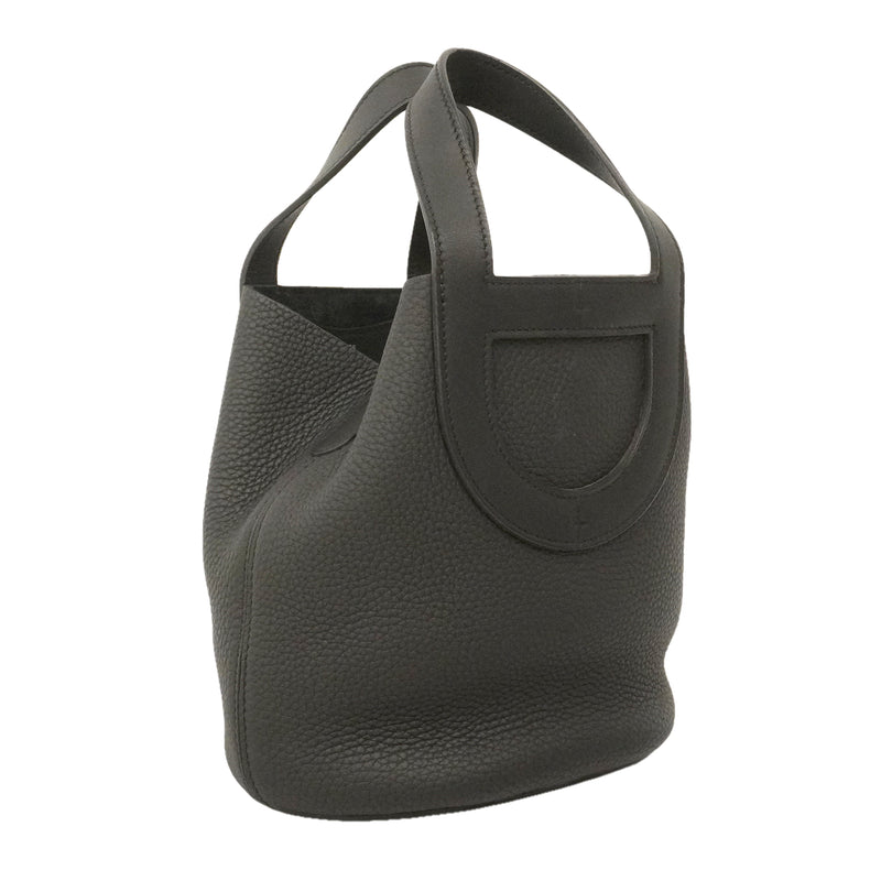 【6kd5015】エルメス ハンドバッグ インザループ18 トリヨンクレマンス ブラック シルバー金具 B刻印【中古】レディース