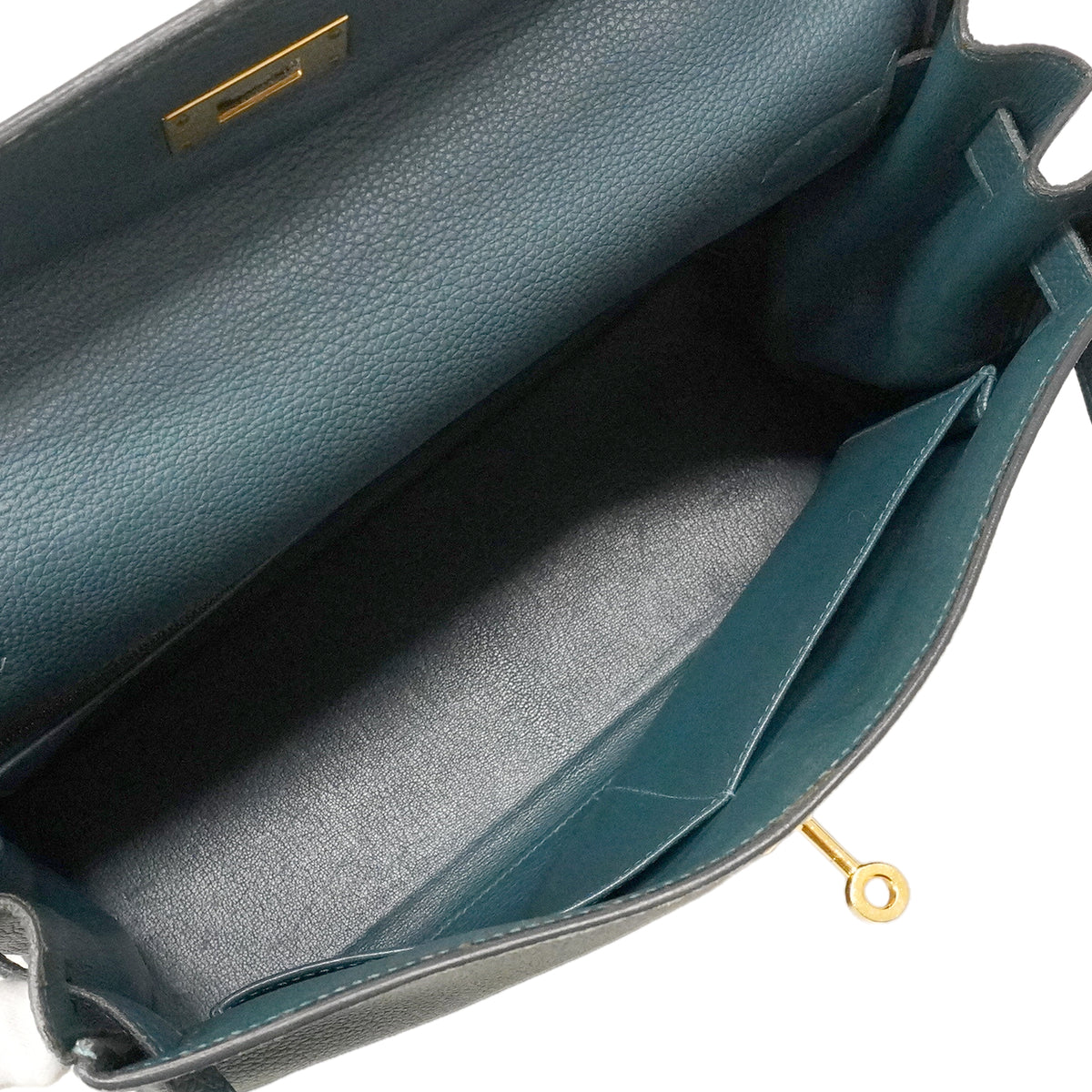 【6kd5016】エルメス ハンドバッグ ケリー32 トゴ ブルートンペット ゴールド金具 A刻印 2wayバッグ【中古】レディース