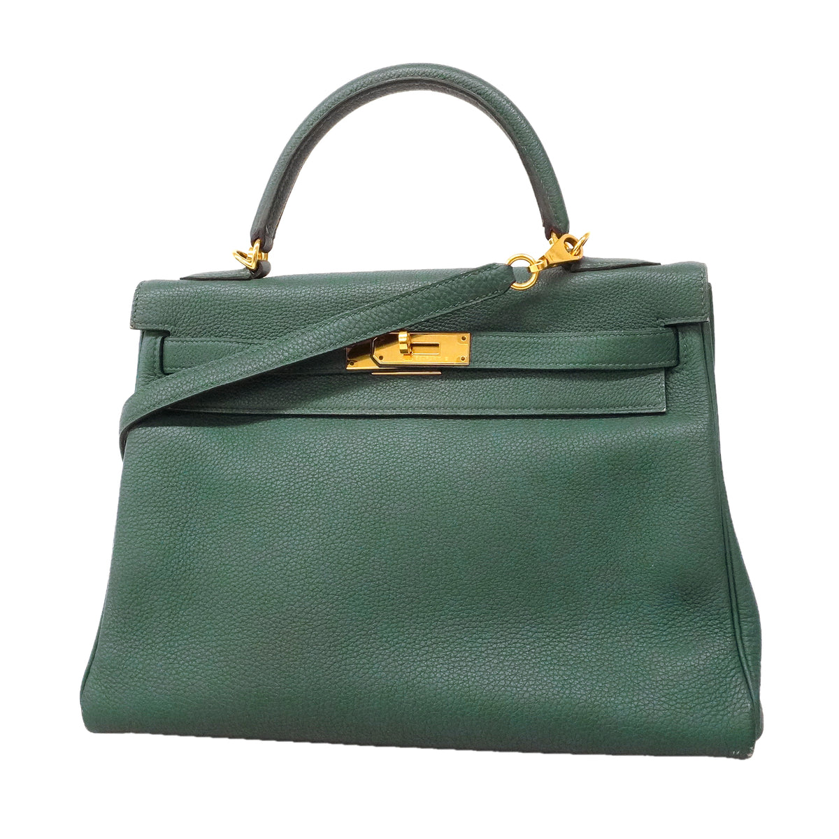 【6kd5016】エルメス ハンドバッグ ケリー32 トゴ ブルートンペット ゴールド金具 A刻印 2wayバッグ【中古】レディース