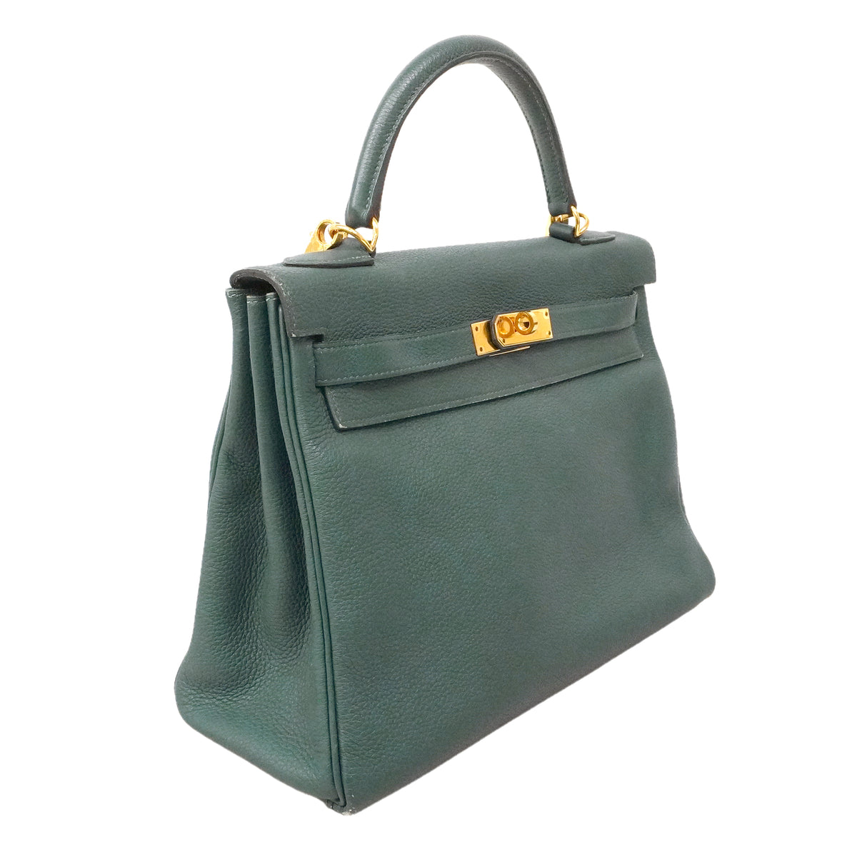 【6kd5016】エルメス ハンドバッグ ケリー32 トゴ ブルートンペット ゴールド金具 A刻印 2wayバッグ【中古】レディース