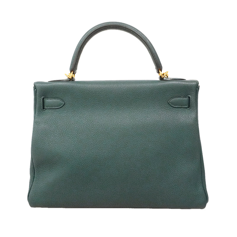 【6kd5016】エルメス ハンドバッグ ケリー32 トゴ ブルートンペット ゴールド金具 A刻印 2wayバッグ【中古】レディース