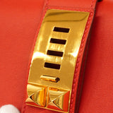 【6kd5019】エルメス クラッチバッグ メドール23 スイフト ルージュヴィフ ゴールド金具 X刻印【中古】レディース
