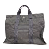 【6ke5038】エルメス トートバッグ エールラインMM ナイロン グレー シルバー金具【中古】メンズ レディース ユニセックス