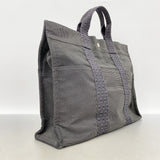 【6ke5038】エルメス トートバッグ エールラインMM ナイロン グレー シルバー金具【中古】メンズ レディース ユニセックス