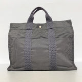 【6ke5038】エルメス トートバッグ エールラインMM ナイロン グレー シルバー金具【中古】メンズ レディース ユニセックス