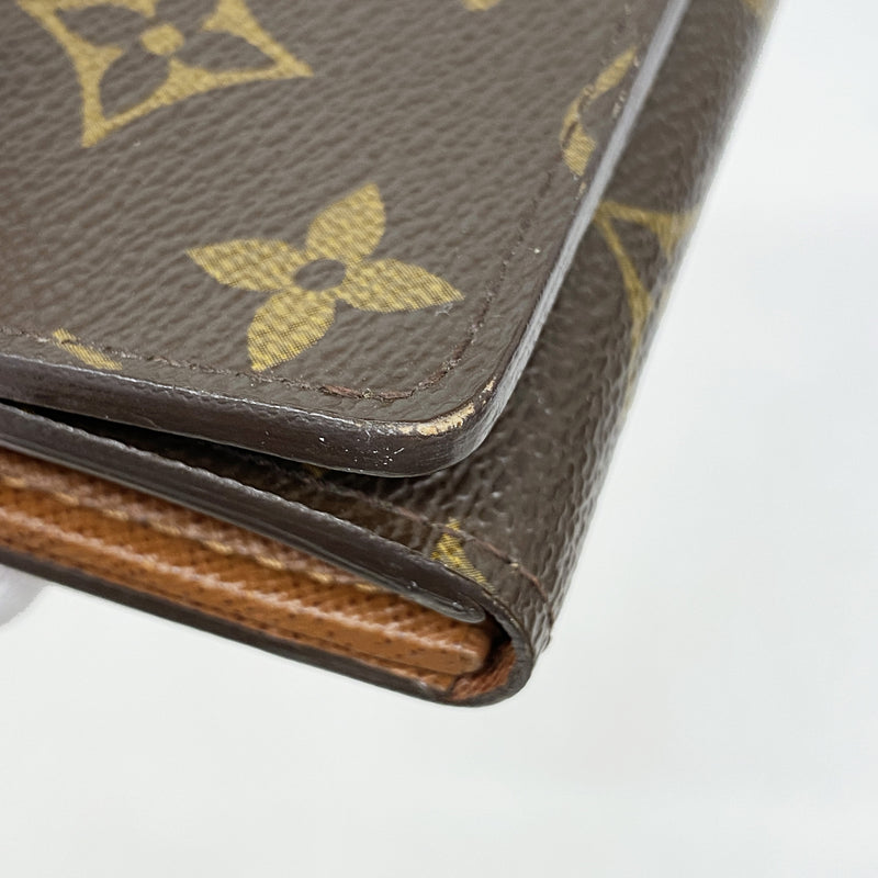 【6ke5044】ルイヴィトン 財布 モノグラム ポルトモネビエトレゾール M61730 ブラウン【中古】レディース