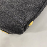 【6ke5055】プラダ ハンドバッグ カナパ デニム ブラック ゴールド金具 2wayバッグ【中古】レディース