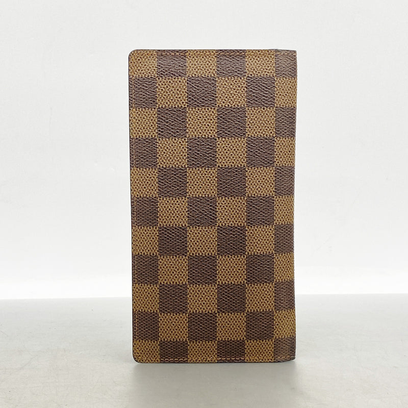 【6ke5074】ルイヴィトン 長札入れ ダミエ ポルトバルールカルトクレディ N61823 エベヌ【中古】メンズ
