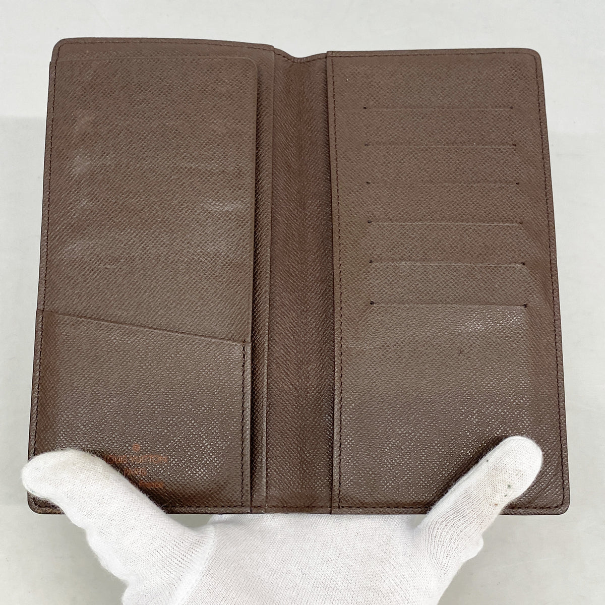 【6ke5074】ルイヴィトン 長札入れ ダミエ ポルトバルールカルトクレディ N61823 エベヌ【中古】メンズ