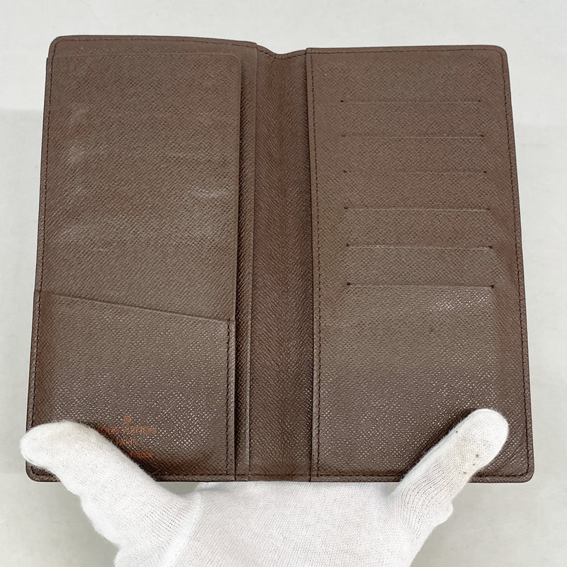 【6ke5074】ルイヴィトン 長札入れ ダミエ ポルトバルールカルトクレディ N61823 エベヌ【中古】メンズ