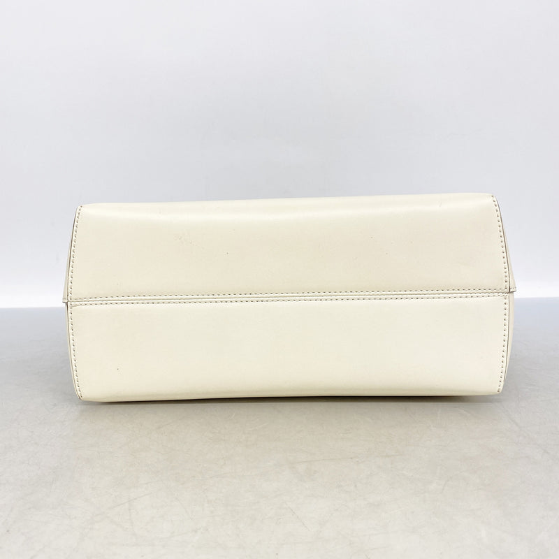 【6ke5075】フェンディ ハンドバッグ バイザウェイ レザー アイボリー シルバー金具 2wayバッグ【中古】レディース