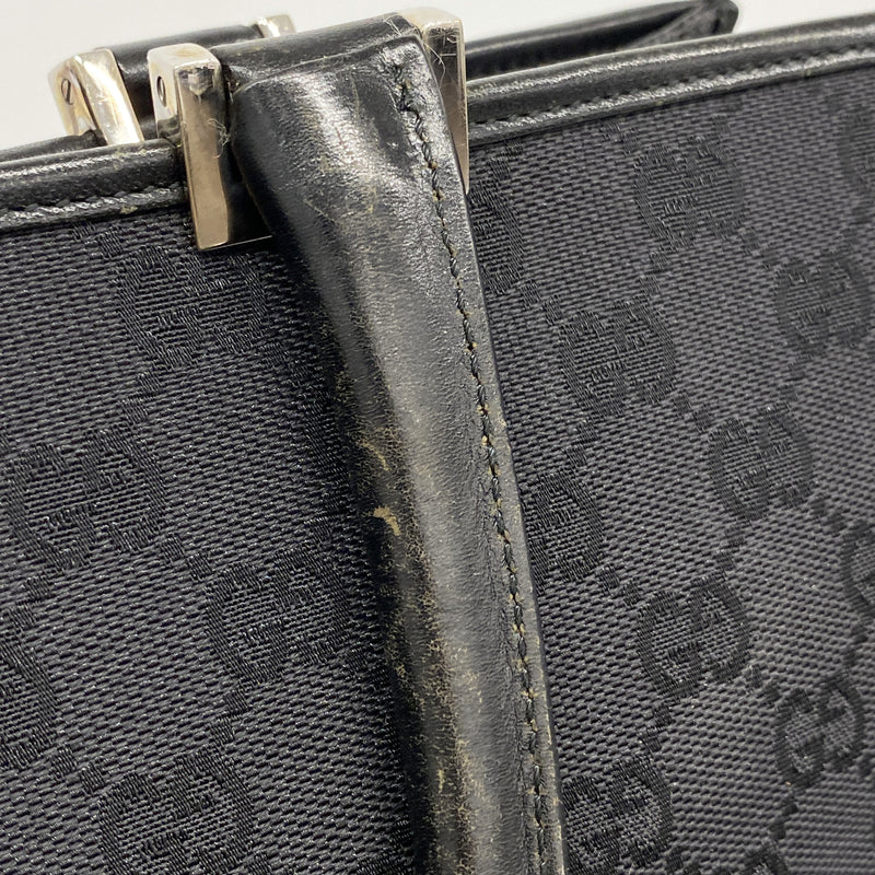 【6ke5076】グッチ ハンドバッグ GGキャンバス/ジャッキー 002 1064 キャンバス ブラック シルバー金具【中古】レディース