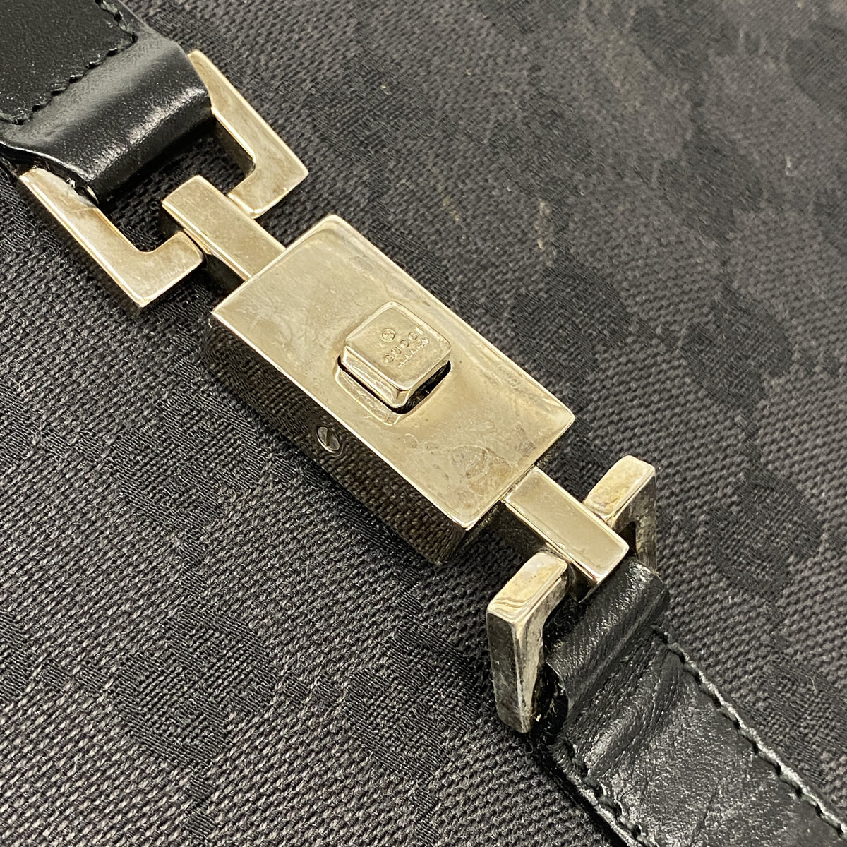 【6ke5076】グッチ ハンドバッグ GGキャンバス/ジャッキー 002 1064 キャンバス ブラック シルバー金具【中古】レディース