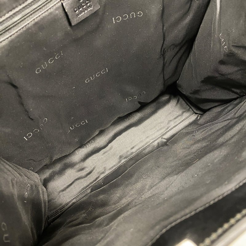 【6ke5076】グッチ ハンドバッグ GGキャンバス/ジャッキー 002 1064 キャンバス ブラック シルバー金具【中古】レディース