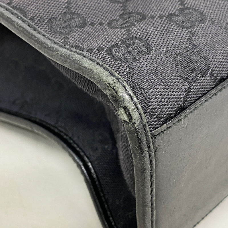 【6ke5076】グッチ ハンドバッグ GGキャンバス/ジャッキー 002 1064 キャンバス ブラック シルバー金具【中古】レディース
