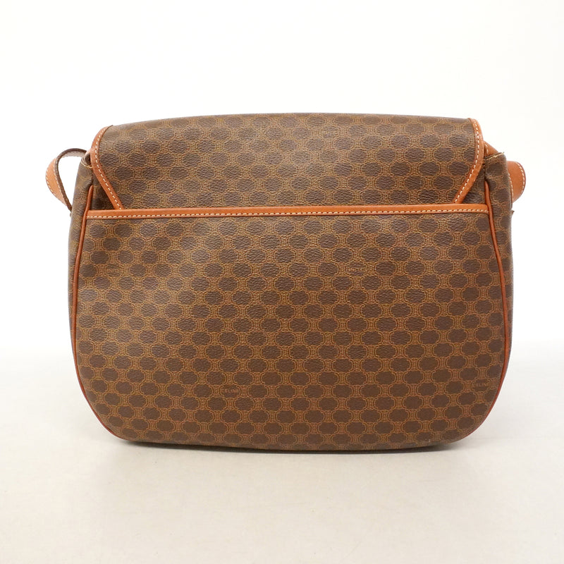 【6ke5086】セリーヌ ショルダーバッグ マカダム PVC ブラウン ゴールド金具【中古】レディース
