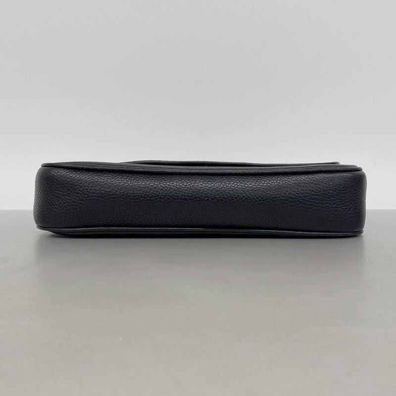 【6ke5115】グッチ ショルダーバッグ ソーホー 536224 レザー ブラック ゴールド金具【中古】レディース