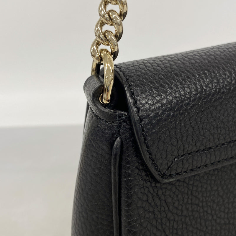 【6ke5115】グッチ ショルダーバッグ ソーホー 536224 レザー ブラック ゴールド金具【中古】レディース