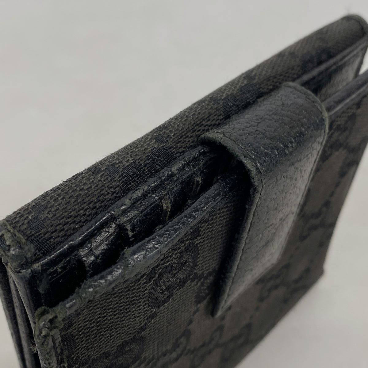 【6ke5116】グッチ 財布 GGキャンバス 112664 キャンバス ブラック シルバー金具【中古】レディース