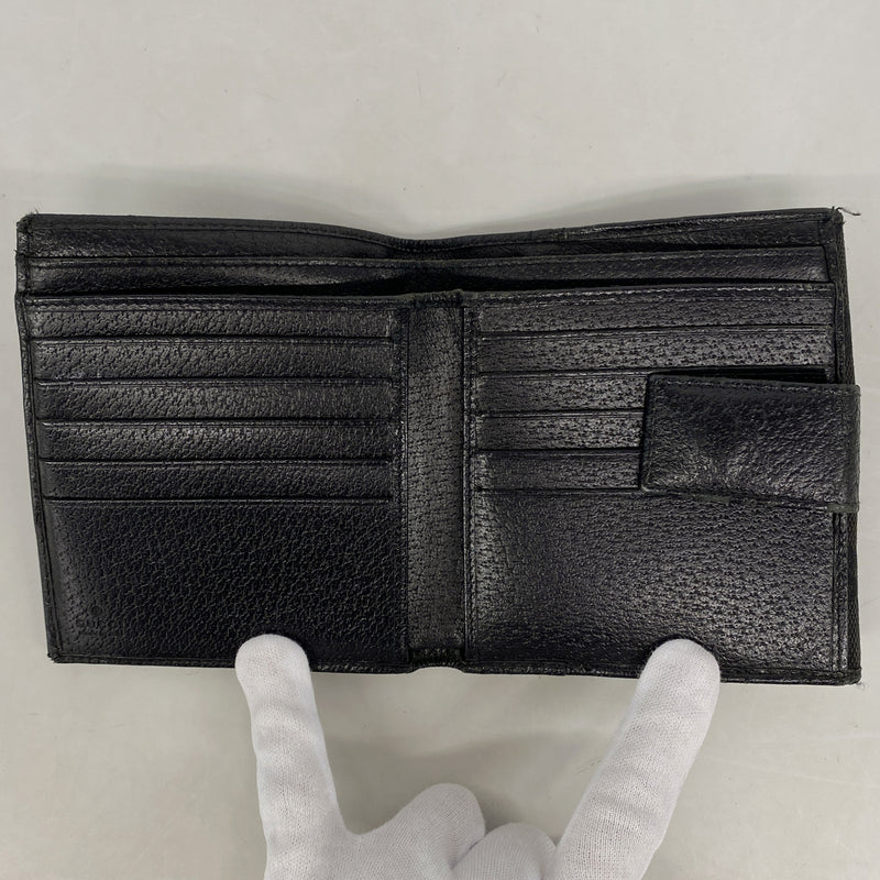 【6ke5116】グッチ 財布 GGキャンバス 112664 キャンバス ブラック シルバー金具【中古】レディース