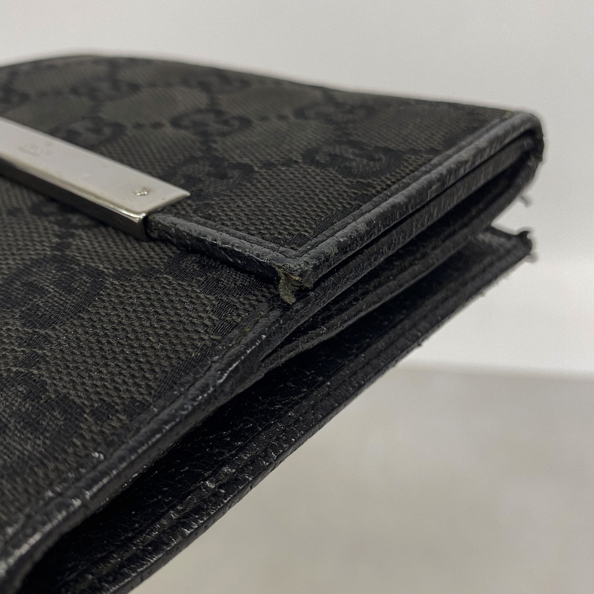 【6ke5116】グッチ 財布 GGキャンバス 112664 キャンバス ブラック シルバー金具【中古】レディース