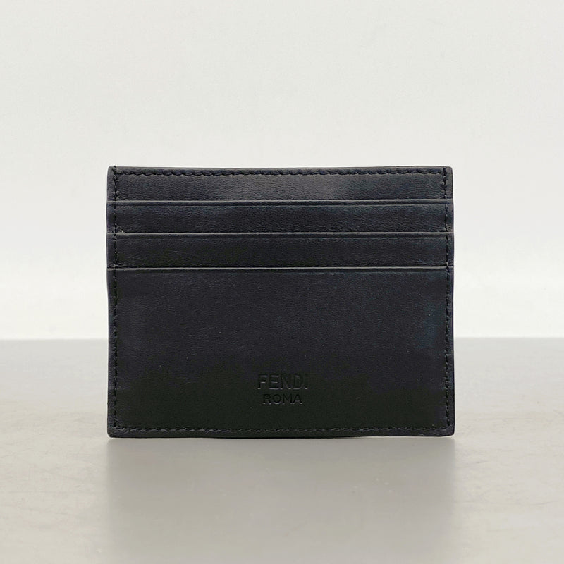 【6ke5117】フェンディ カードケース モンスター レザー ブラック シルバー金具【中古】メンズ レディース ユニセックス