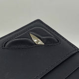 【6ke5117】フェンディ カードケース モンスター レザー ブラック シルバー金具【中古】メンズ レディース ユニセックス