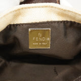 【6ke5145】フェンディ ハンドバッグ ズッカ ミニクロワッサン キャンバス ベージュ シルバー金具【中古】レディース