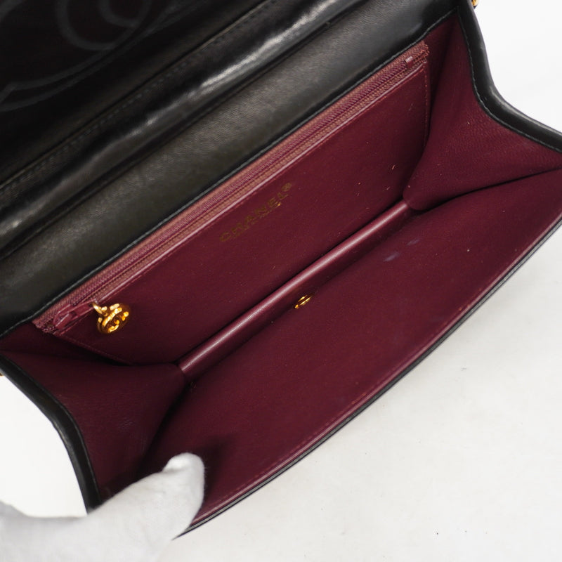 【6ke5147】シャネル ショルダーバッグ マトラッセ チェーンショルダー ラムスキン ネイビー ゴールド金具【中古】レディース