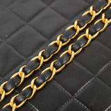 【6ke5147】シャネル ショルダーバッグ マトラッセ チェーンショルダー ラムスキン ネイビー ゴールド金具【中古】レディース