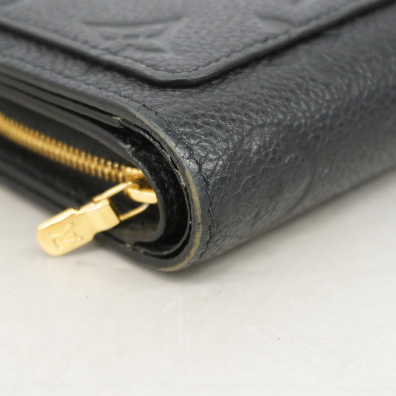 【6ke5154】ルイヴィトン 財布 モノグラム・アンプラント ポルトフォイユクレア M80151 ノワール【中古】レディース