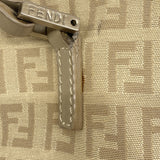 【6ke5157】フェンディ トートバッグ ズッキーノ ナイロンキャンバス ベージュ シルバー金具【中古】レディース