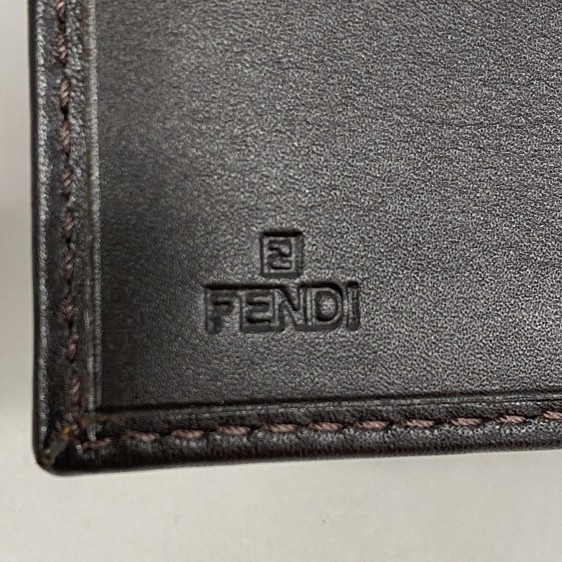 【6ke5158】フェンディ 財布 ズッキーノ ナイロンキャンバス ブラウン シルバー金具【中古】レディース