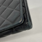 【6ke5159】シャネル 長財布 マトラッセ ラムスキン ブラック シルバー金具【中古】レディース
