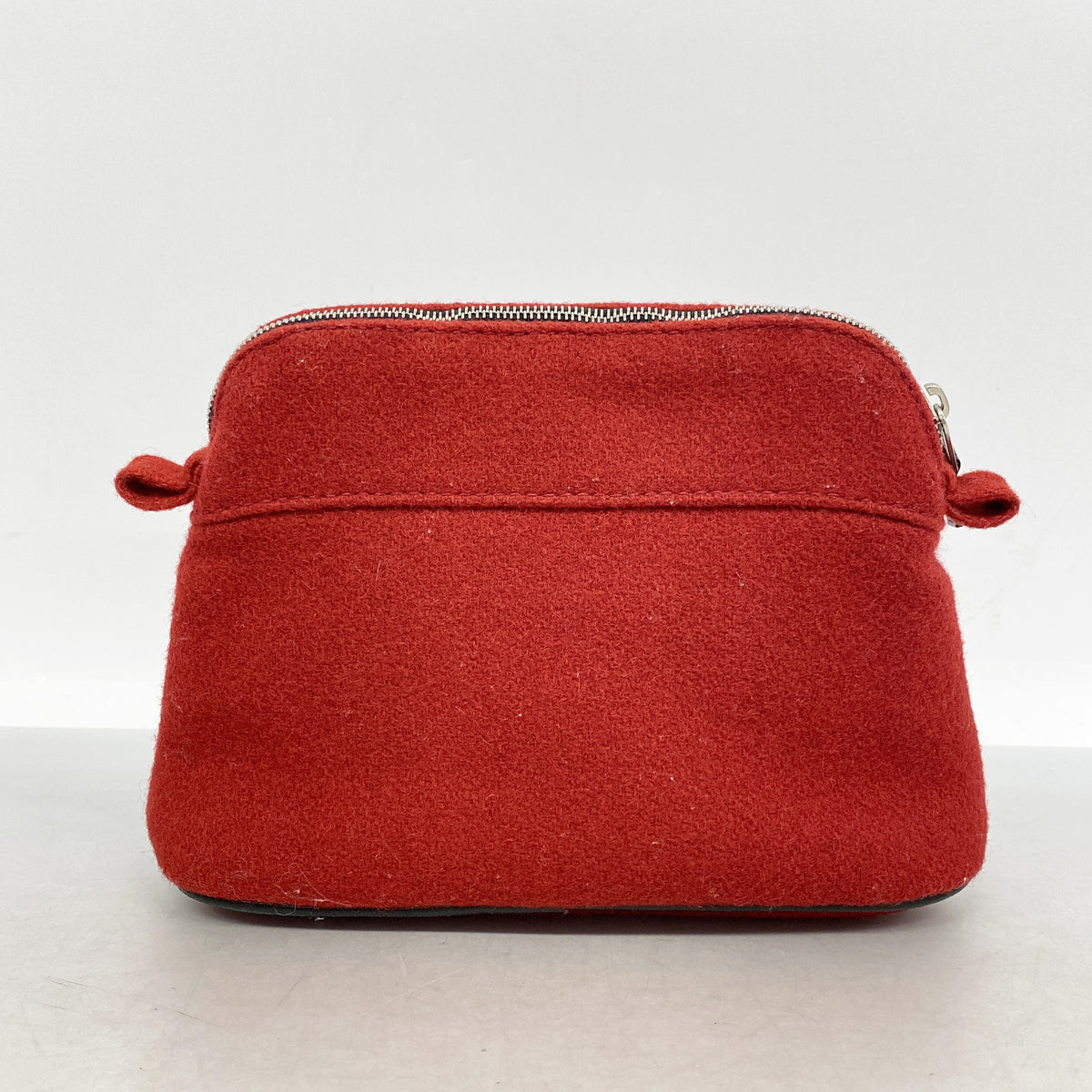 【6ke5165】エルメス ポーチ ボリードポーチ ウール レッド シルバー金具【中古】レディース