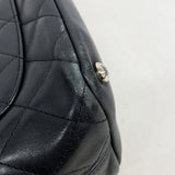 【6ke5166】シャネル ハンドバッグ カンボン ラムスキン ブラック シルバー金具【中古】レディース