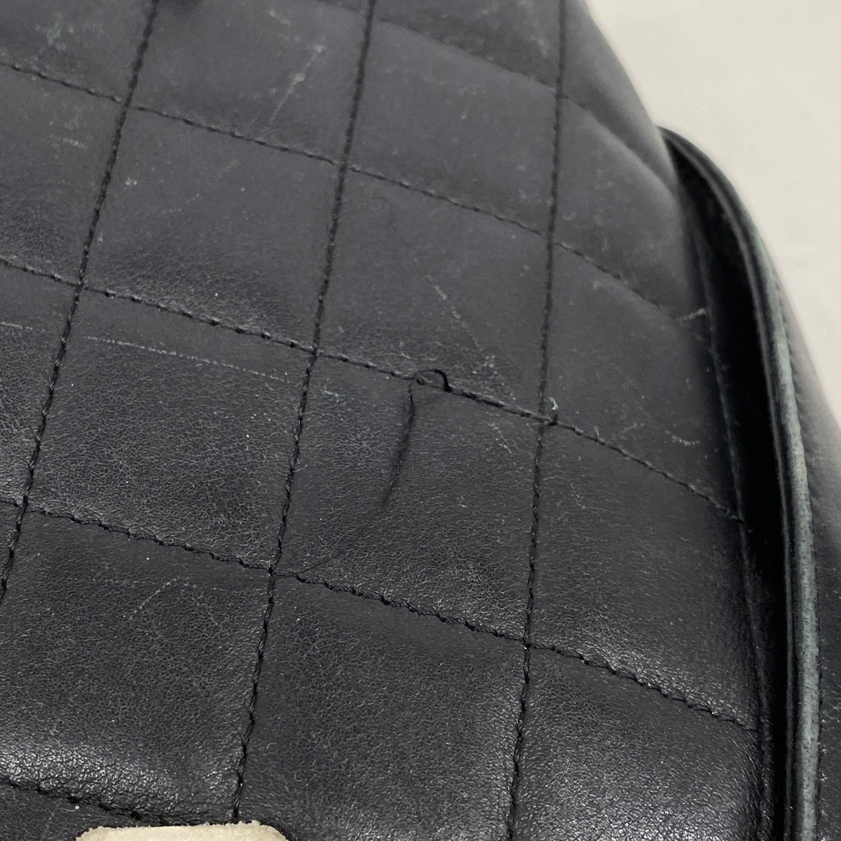 【6ke5166】シャネル ハンドバッグ カンボン ラムスキン ブラック シルバー金具【中古】レディース