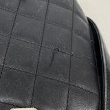 【6ke5166】シャネル ハンドバッグ カンボン ラムスキン ブラック シルバー金具【中古】レディース