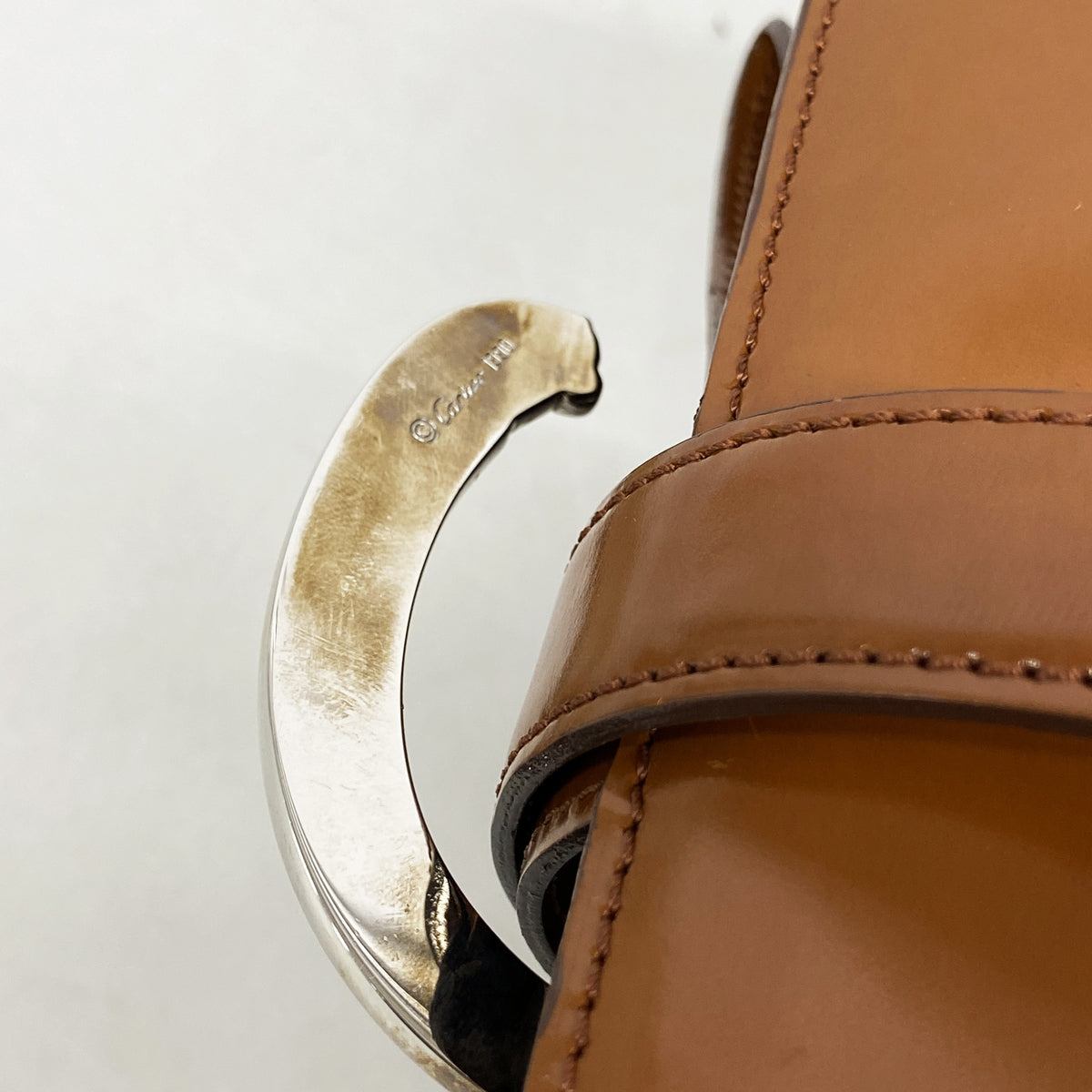 【6ke5167】カルティエ ハンドバッグ パンテール レザー ブラウン シルバー金具【中古】レディース