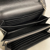 【6ke5168】グッチ ショルダーウォレット デュオニュソス 401231 レザー ブラック シルバー金具【中古】レディース