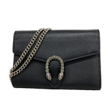 【6ke5168】グッチ ショルダーウォレット デュオニュソス 401231 レザー ブラック シルバー金具【中古】レディース