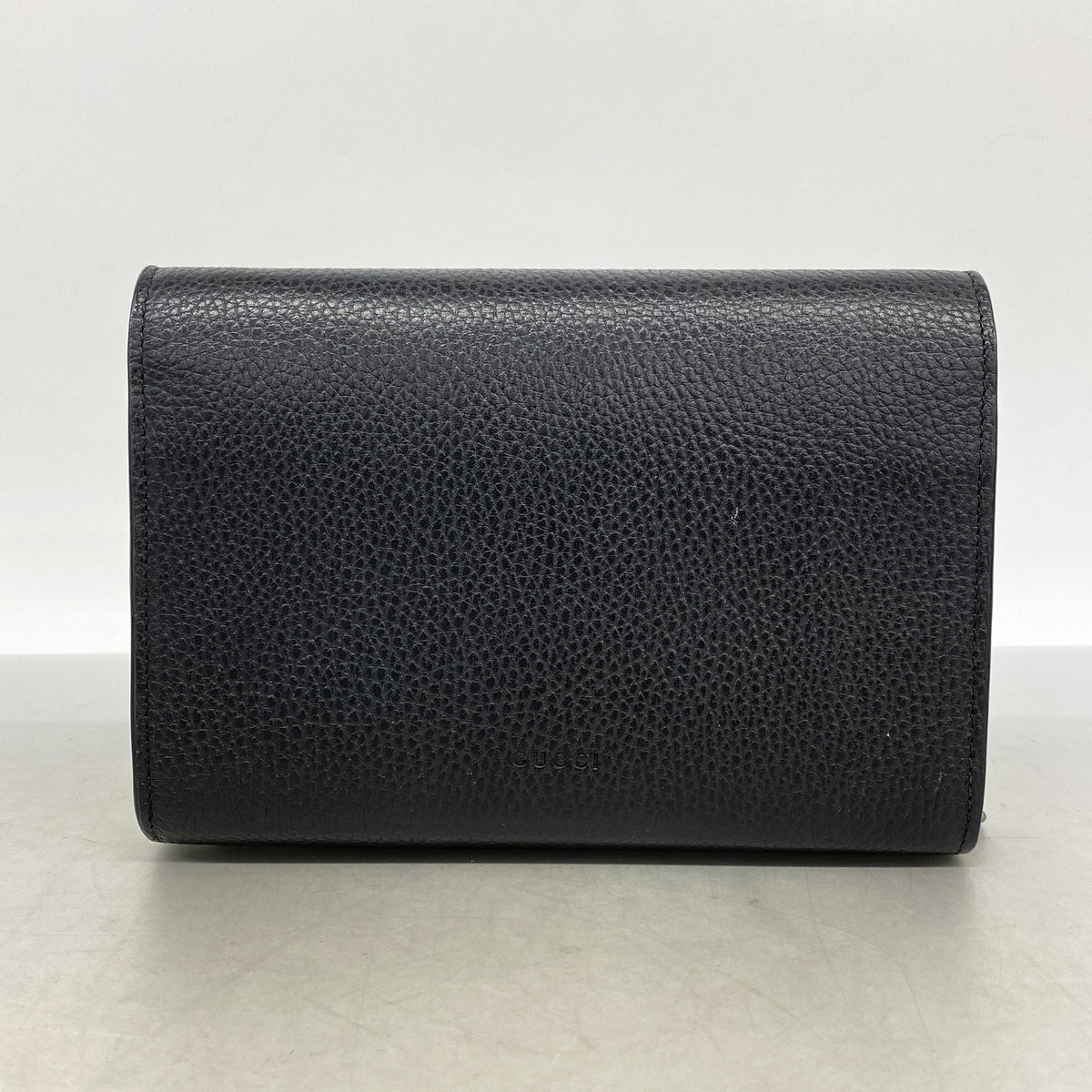 【6ke5168】グッチ ショルダーウォレット デュオニュソス 401231 レザー ブラック シルバー金具【中古】レディース
