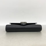 【6ke5168】グッチ ショルダーウォレット デュオニュソス 401231 レザー ブラック シルバー金具【中古】レディース