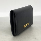 【6ke5170】グッチ カードケース 790101 レザー ブラック ゴールド金具【中古】メンズ レディース ユニセックス