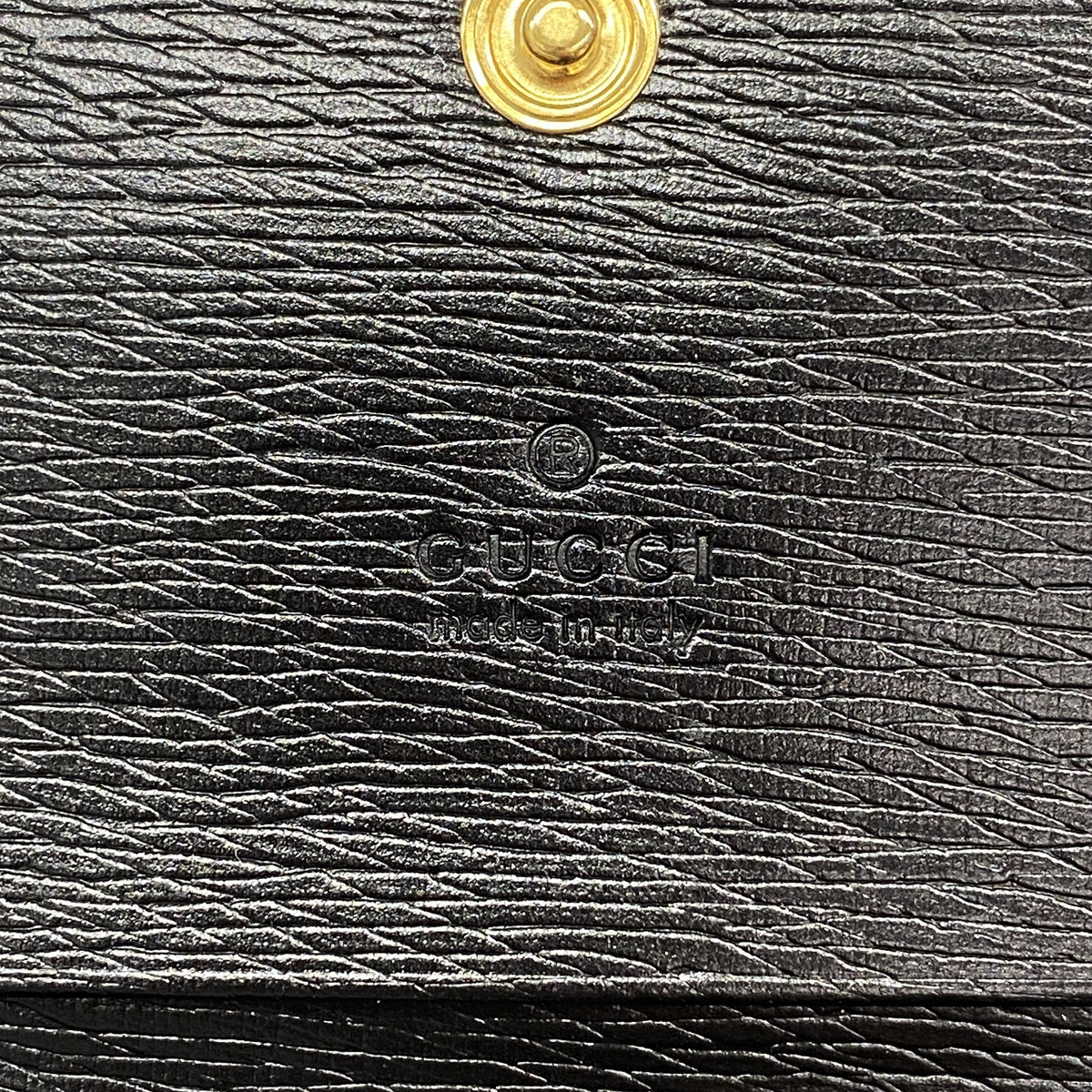 【6ke5170】グッチ カードケース 790101 レザー ブラック ゴールド金具【中古】メンズ レディース ユニセックス
